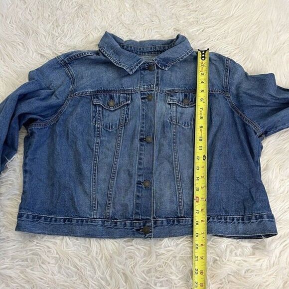 Old Navy Plus Size XXL Jean Jacket Blue Denim Relaxed Boyfriend Fit Coat - Picture 4 of 8